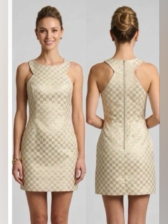 Lilly Pulitzer Dresses & Skirts - Lilly Pulitzer Jepson Metallic White Gold Sleeveless Bodycon Midi Dress SZ 0 NWT